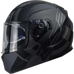 LS2 STREAM EVO TARGET MAT SİYAH - GRİ - S