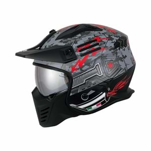 SWAY SW X2 TOKYO TROOPER Black Red Moduler Kask - STANDART - L - ST00418-STANDART-L