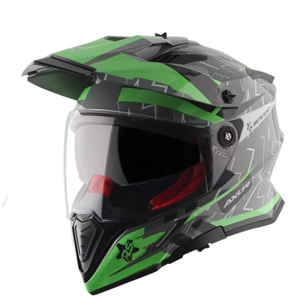 AXOR X-CROSS FLASH DUAL VISOR HELMET - DULL COOL GREY GREEN